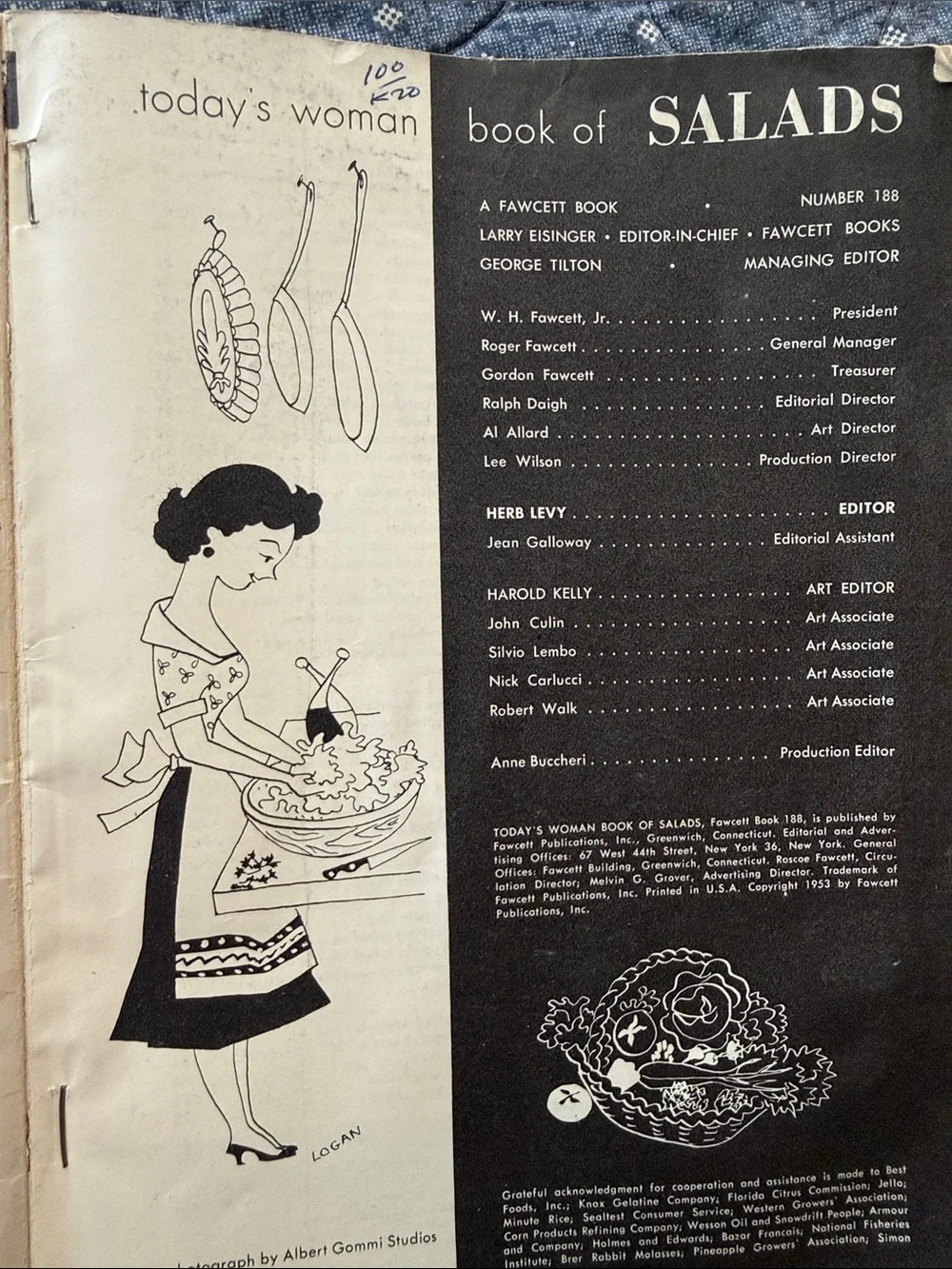 1953 Vintage Cookbook Lot Salads & Sandwiches Mid Century